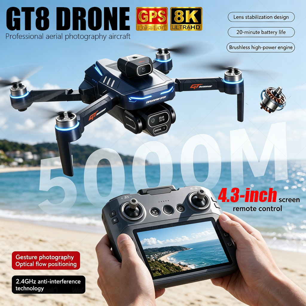 YENİ GT8 HD RC Drone 4K Profes - Drone Camera Lens incelemesi ve fiyatı