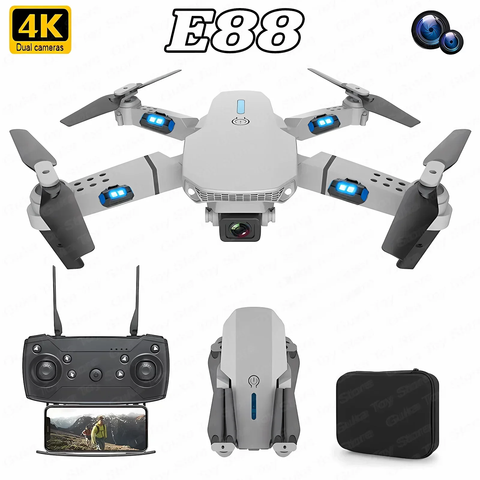 E88 Pro WIFI FPV Drone Geniş A - Drone Camera Lens incelemesi ve fiyatı